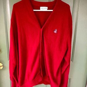 Men’s Izod Vintage Cardigan. Burgundy XL